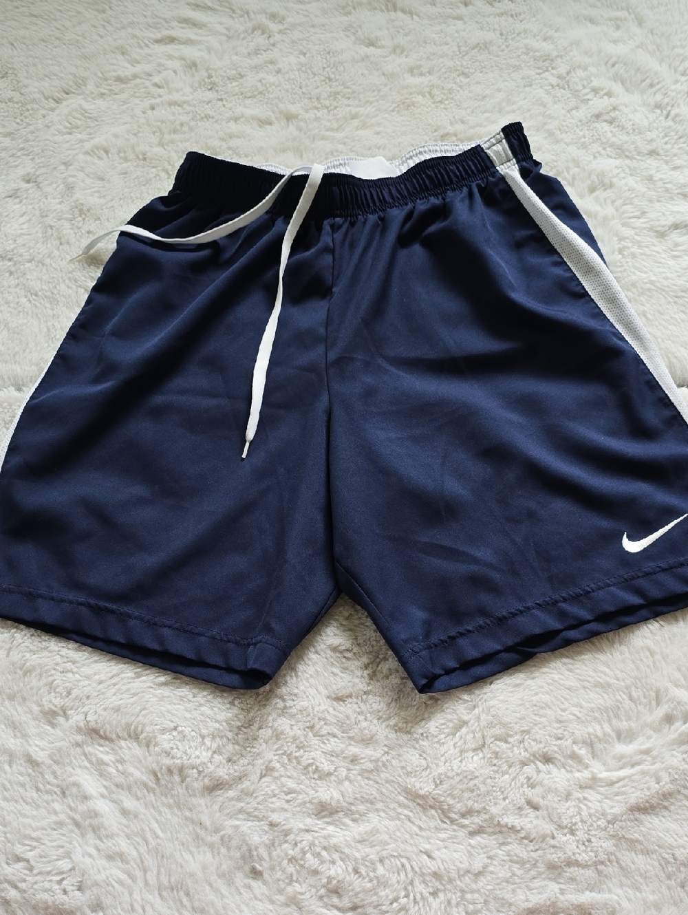 Nike Men’s Navy Athletic Shorts with White Accents
